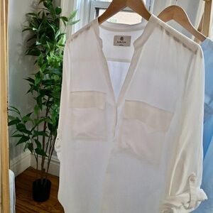 White Babaton Utility Shirt from Aritzia - size Large
